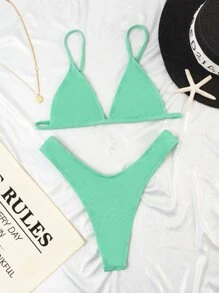 羅紋三角高剪比基尼