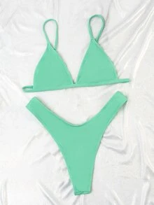 羅紋三角高剪比基尼