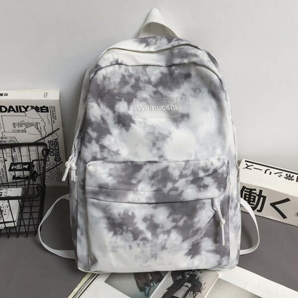 

Tie Dye Large Capacity Backpack, Grey
