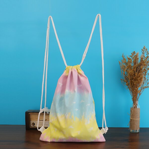 

Tie Dye Pattern Drawstring Bag, Multicolor