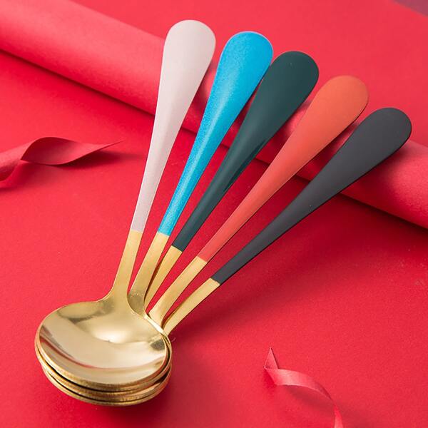 

1pc Stainless Steel Random Color Spoon, Multicolor