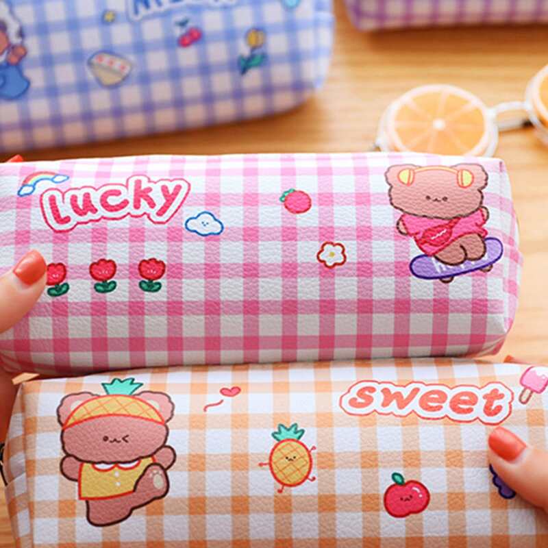 

1pc Cartoon Bear Print Random Pencil Bag, Multicolor