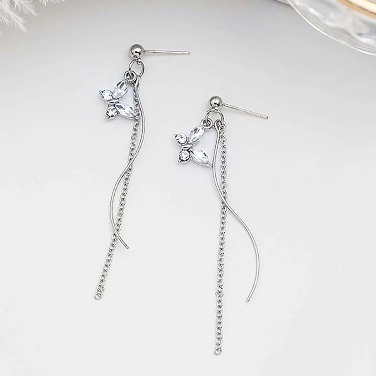 

Butterfly Decor Earrings, Silver
