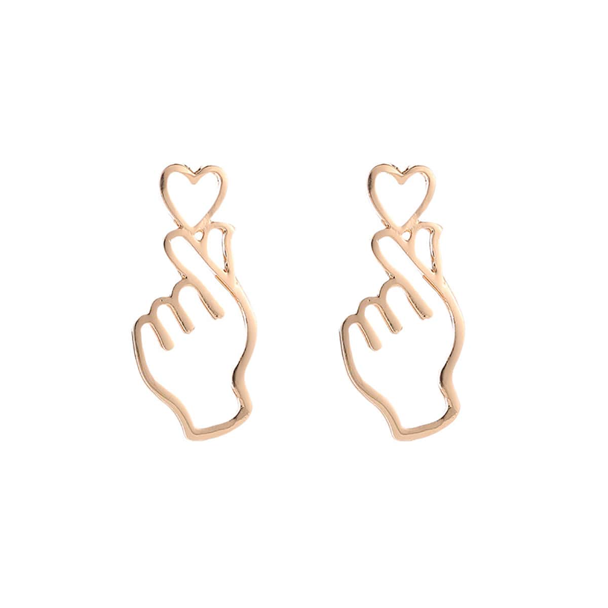 

Gesture Design Stud Earrings, Gold