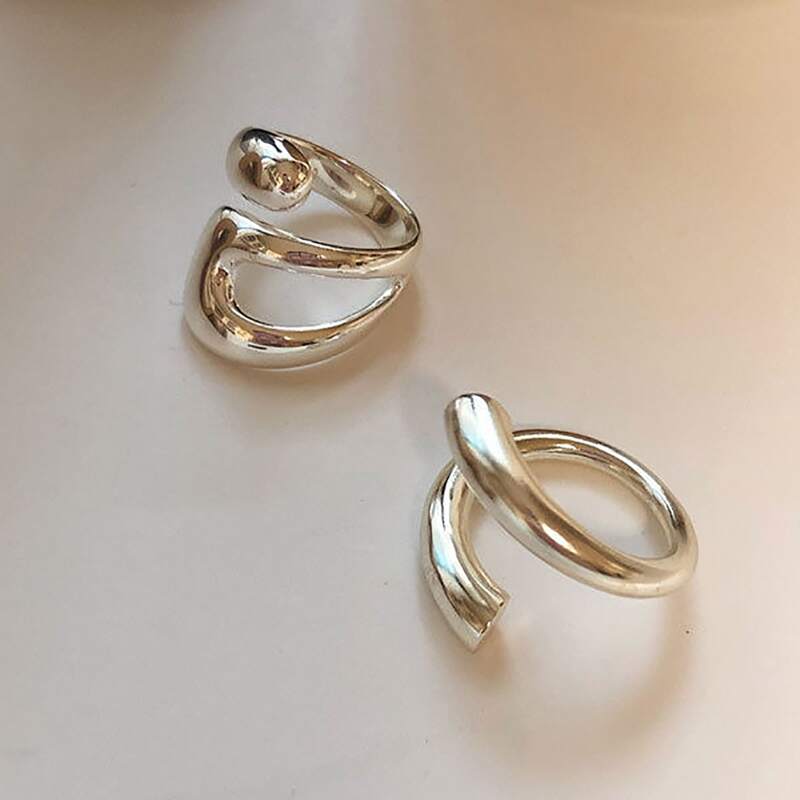 

2pcs Minimalist Ring, Silver