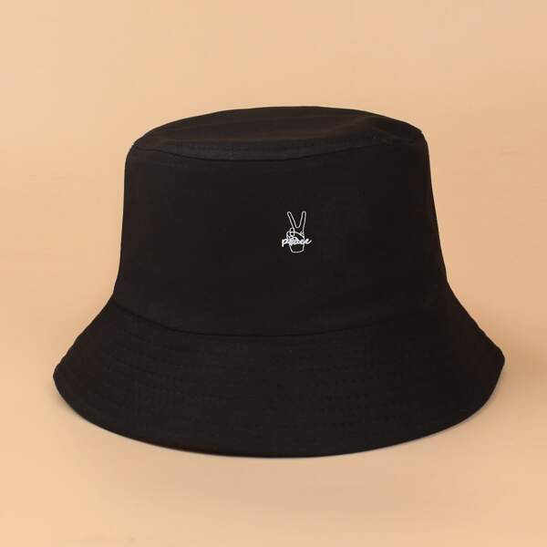 

Gesture Print Bucket Hat, Black