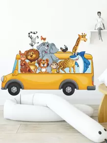 Pegatina de pared con estampado de dibujos animados - Multicolor - Ver 1