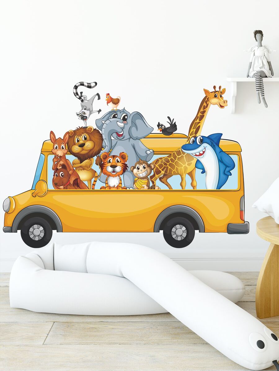 Pegatina de pared con estampado de dibujos animados - Multicolor - Ver 1