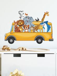 Pegatina de pared con estampado de dibujos animados - Multicolor - Ver 3