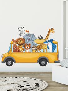 Pegatina de pared con estampado de dibujos animados - Multicolor - Ver 4