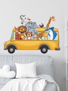 Pegatina de pared con estampado de dibujos animados - Multicolor - Ver 6