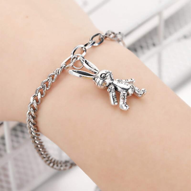 

Guys Rabbit Charm Keychain, Silver
