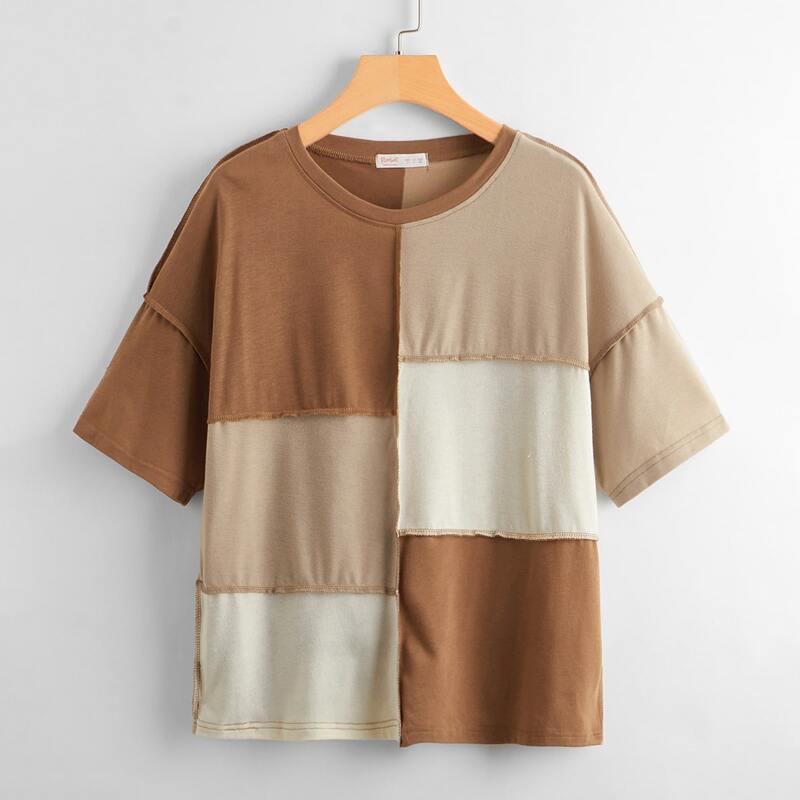 

Stitching Trim Colorblock Tee, Multicolor
