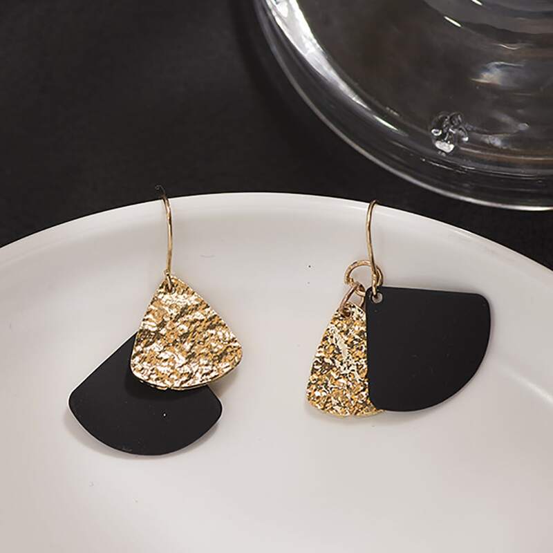 

Geo Charm Drop Earrings, Black