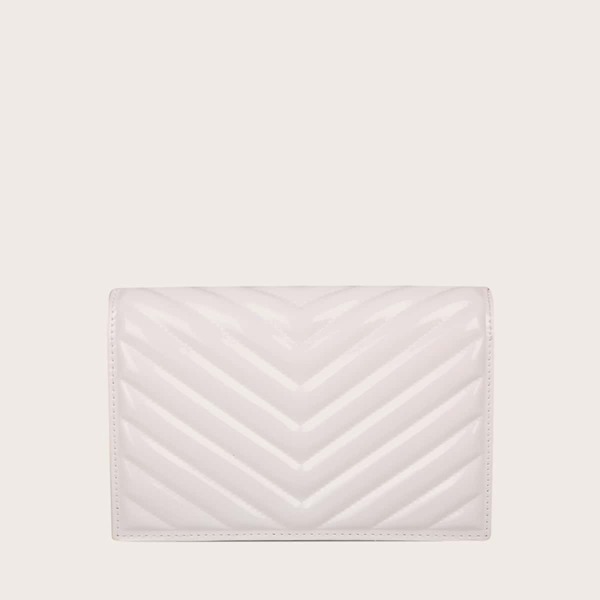 

Minimalist Chevron Flap Square Bag, Beige