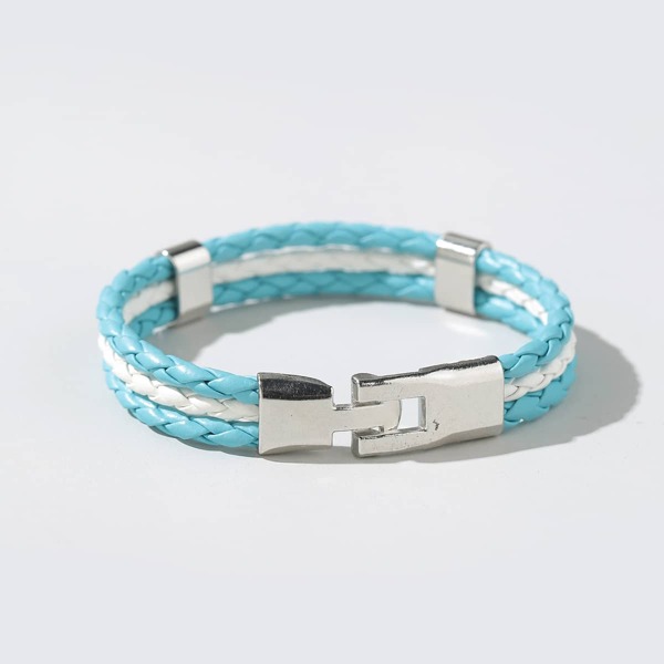 

Men Two Tone Bracelet, Baby blue
