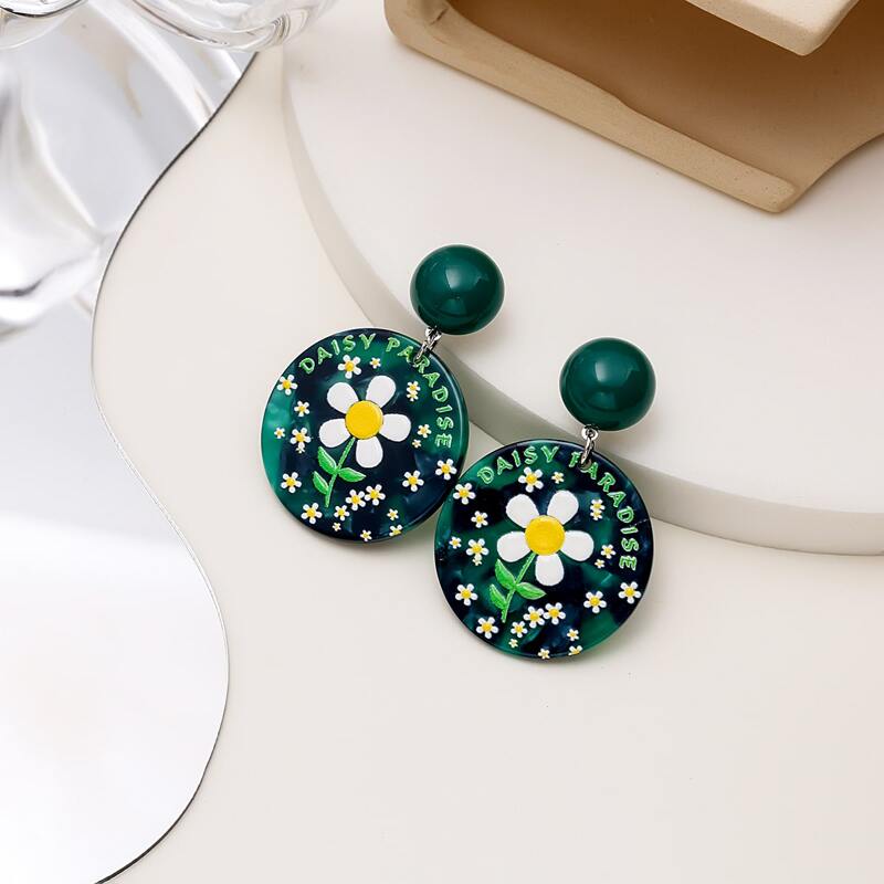 

Floral Pattern Earrings, Multicolor