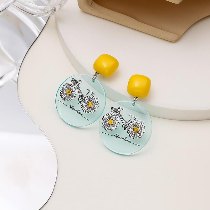 

Floral Pattern Earrings, Multicolor