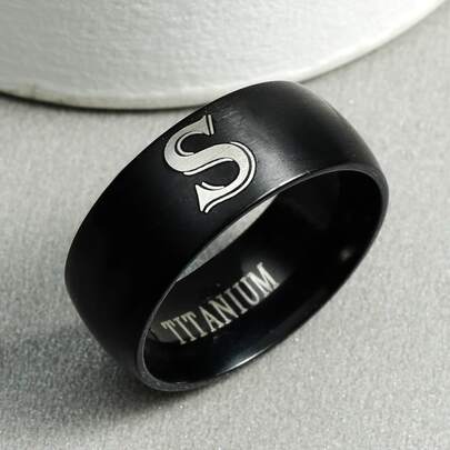 Men Letter Graphic Ring