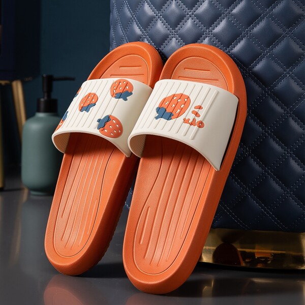 

Textured Cartoon Strawberry Graphic Slides, Orange