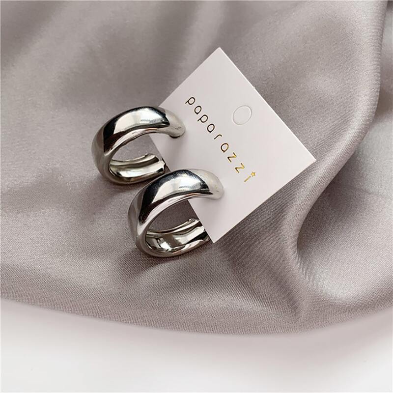 

Minimalist Hoop Earrings, White