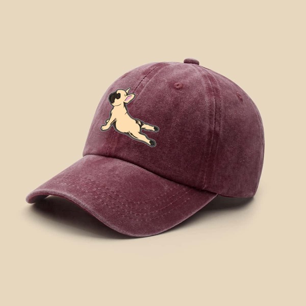 

Dog Print Baseball Cap, Red