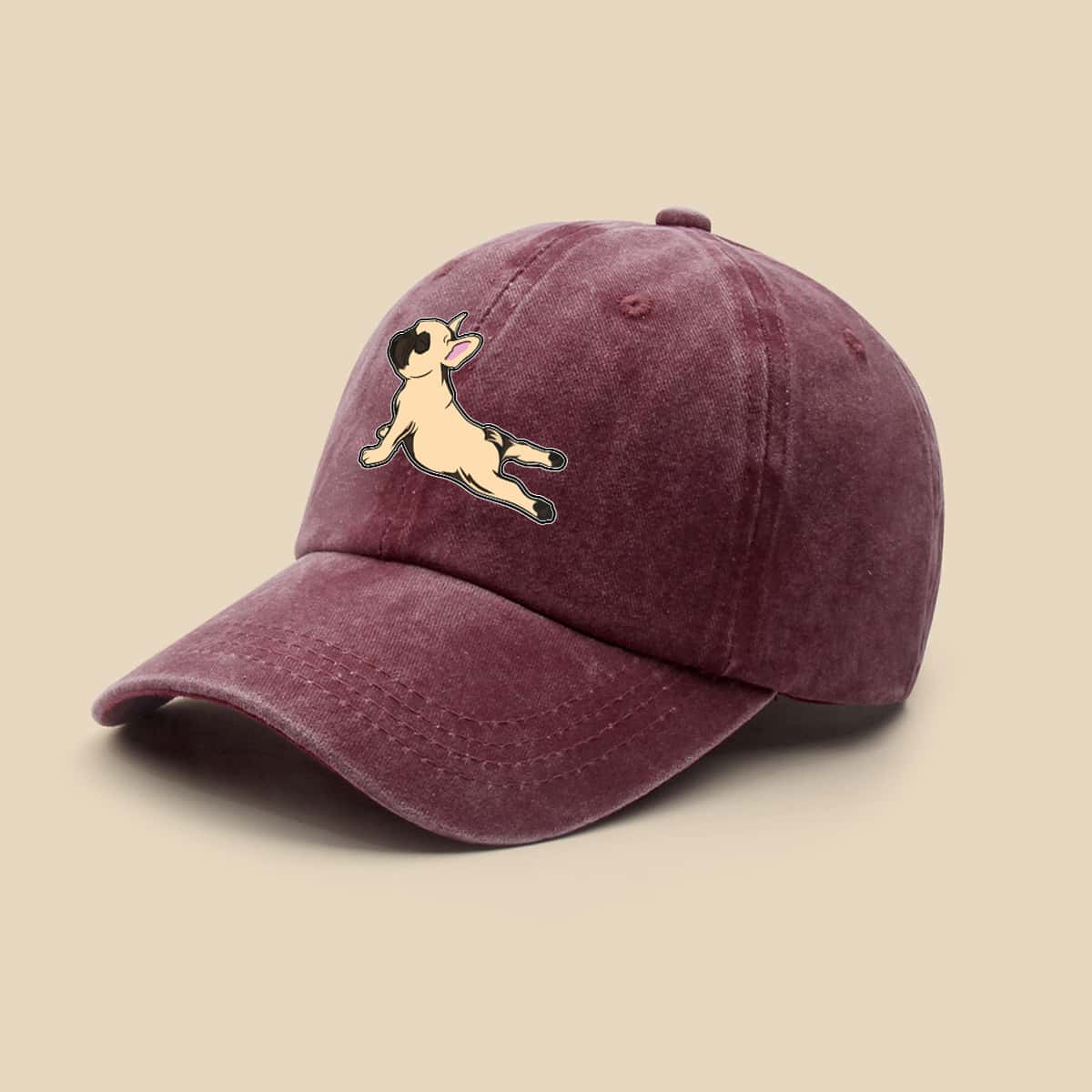 

Dog Print Baseball Cap, Red