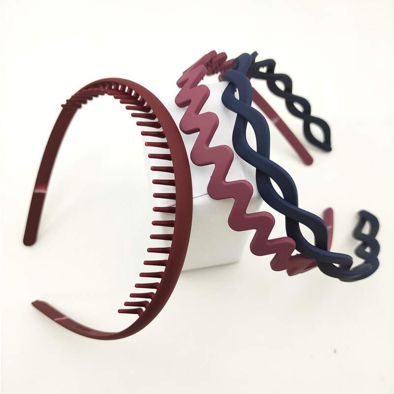 

3pcs Solid Hair Hoop, Multicolor