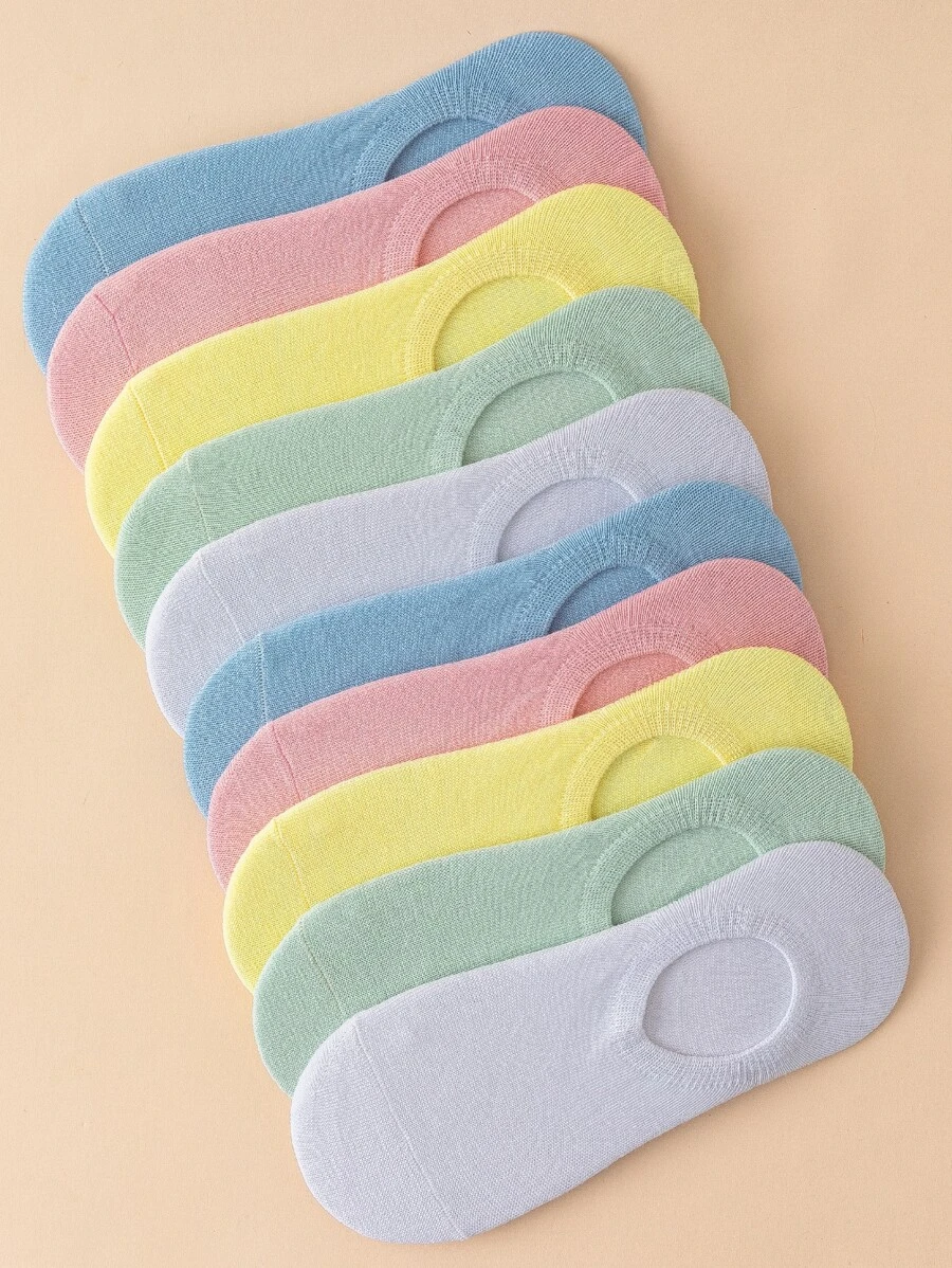 10 đôi Vớ vô hình rắn - Nhiều màu - Xem 1