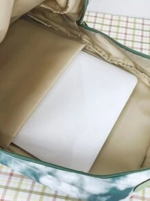 WEIZHINA 扎染大容量背包，双肩带书包，可容纳 15 英寸笔记本电脑学校背包笔记本电脑隔层适合青少年女孩女士大学生、男孩和男人、新秀和白领工作者大学、工作、商务、通勤、户外、旅行、郊游、返校、办公室、学校用品、学校背包、书包、返校、学校背包， - 彩色 - 查看 5