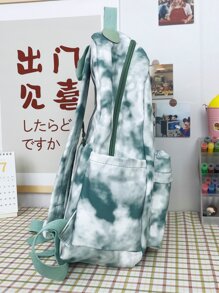 WEIZHINA 扎染大容量背包，双肩带书包，可容纳 15 英寸笔记本电脑学校背包笔记本电脑隔层适合青少年女孩女士大学生、男孩和男人、新秀和白领工作者大学、工作、商务、通勤、户外、旅行、郊游、返校、办公室、学校用品、学校背包、书包、返校、学校背包， - 彩色 - 查看 8