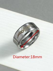 Fashionable and Popular Men Graphic Ring Stainless Steel for Jewelry Gift and for a Stylish Look - Silver - View 3