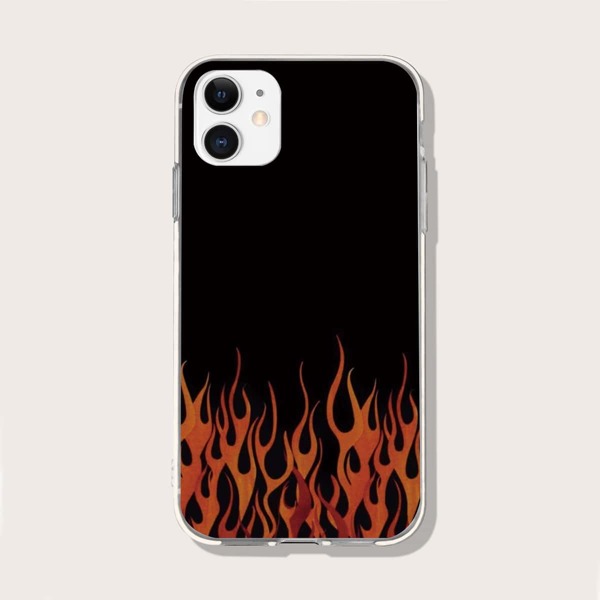 

Fire Pattern Phone Case, Black