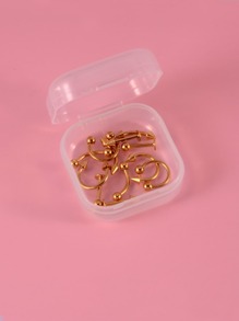 12pcs Stainless Steel Earrings - Yellow Gold - View 2