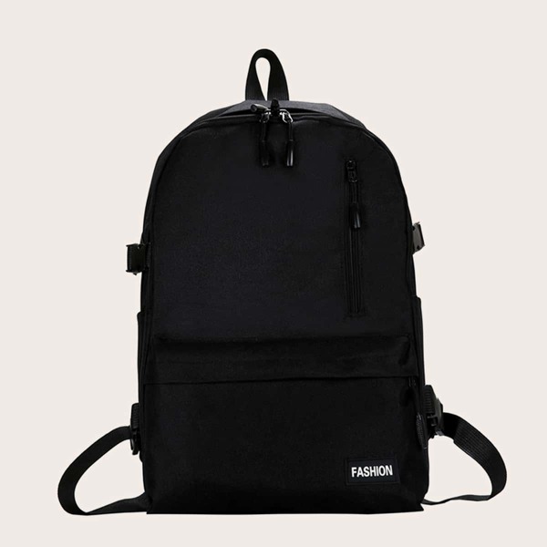 

Men Letter Graphic Backpack, Black
