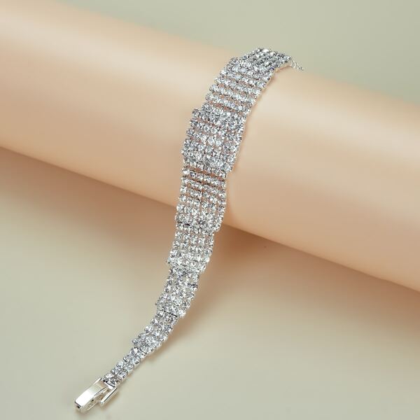 

Rhinestone Decor Bracelet, Silver