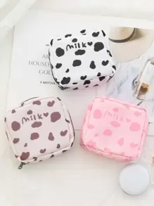 1 pieza Bolsa de almacenamiento de servilleta sanitaria con estampado de letra de color al azar - Multicolor - Ver 1