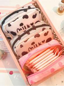 1 pieza Bolsa de almacenamiento de servilleta sanitaria con estampado de letra de color al azar - Multicolor - Ver 2