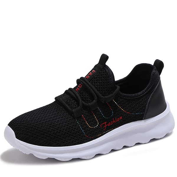 

Breathable Lace-up Front Running Shoes, Black