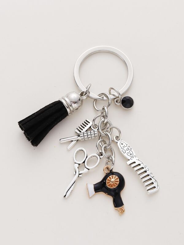 Comb & Scissors Charm Keychain SHEIN USA