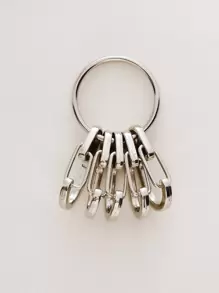 Simple Metal Keychain - Silver - View 1