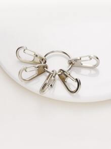 Simple Metal Keychain - Silver - View 2