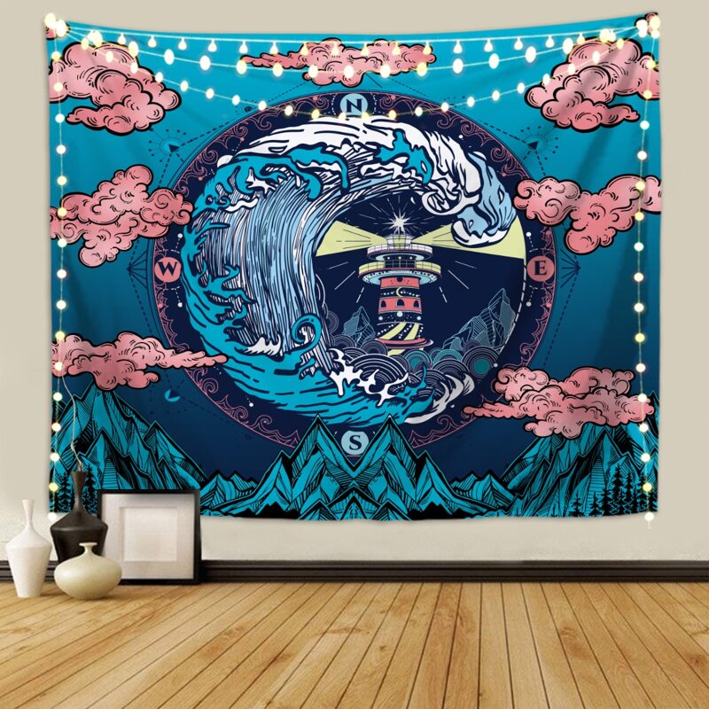 

Lighthouse Print Tapestry, Multicolor