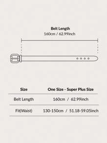 1 pieza Cinturón con estampado de cocodrilo y doble hilera de ojales, talla grande de 160cm (patrón asimétrico aleatorio) para verano, escuela, otoño, Halloween - Negro - Ver 6