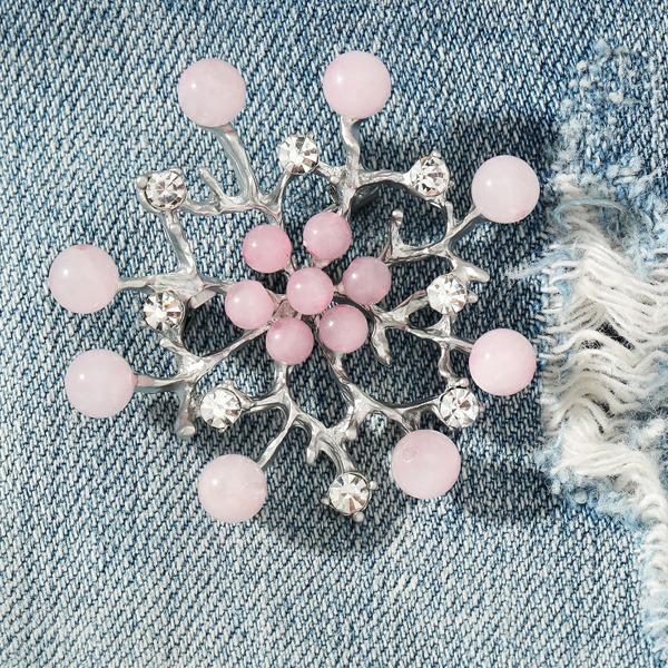

Rhinestone Decor Brooch, Pink