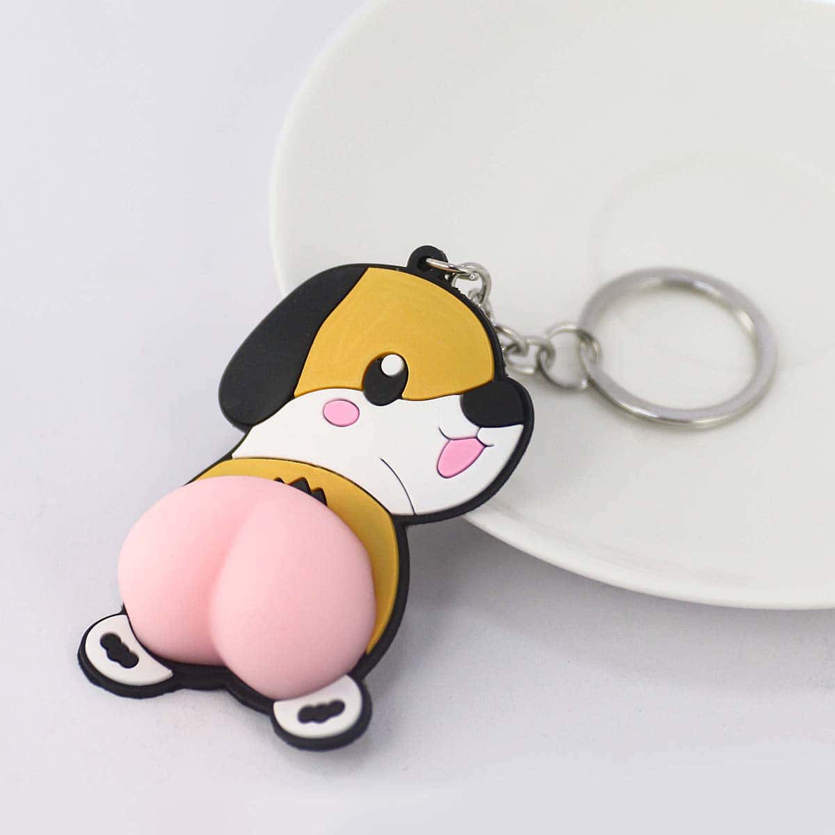 

Cartoon Dog Charm Keychain, Multicolor