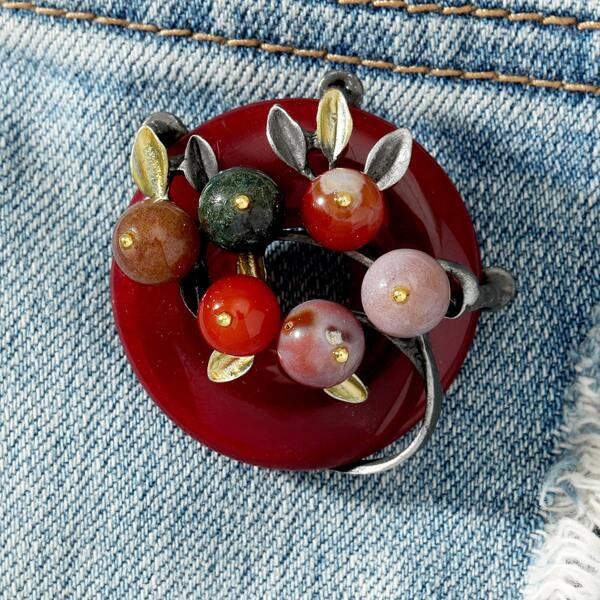 

Simple Stone Brooch, Multicolor