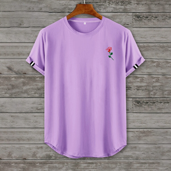 

Men Rose Print Tee, Lilac purple