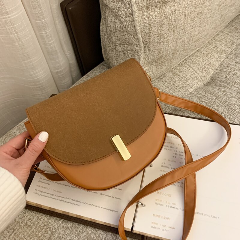 

Colorblock Crossbody Bag, Brown