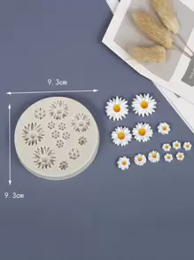 1入組聚合物粘土花模具,可重複使用矽膠粘土模具設計適用於手工 - 白色 - 查看 2